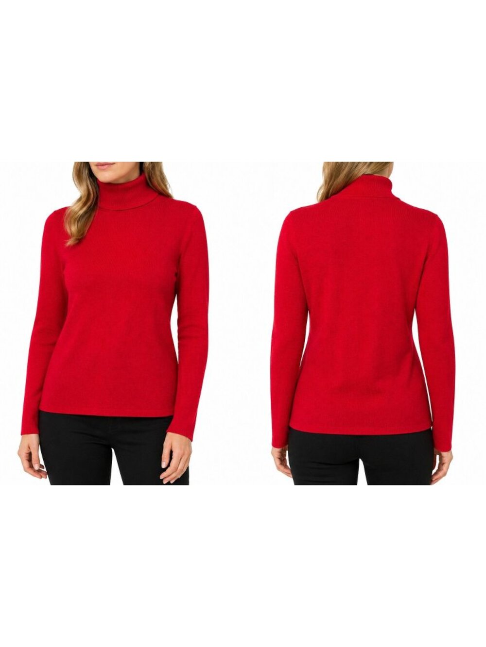 Chico’s 2 Red Turtleneck Sweater Women Long Sleeve Classic Knit Top